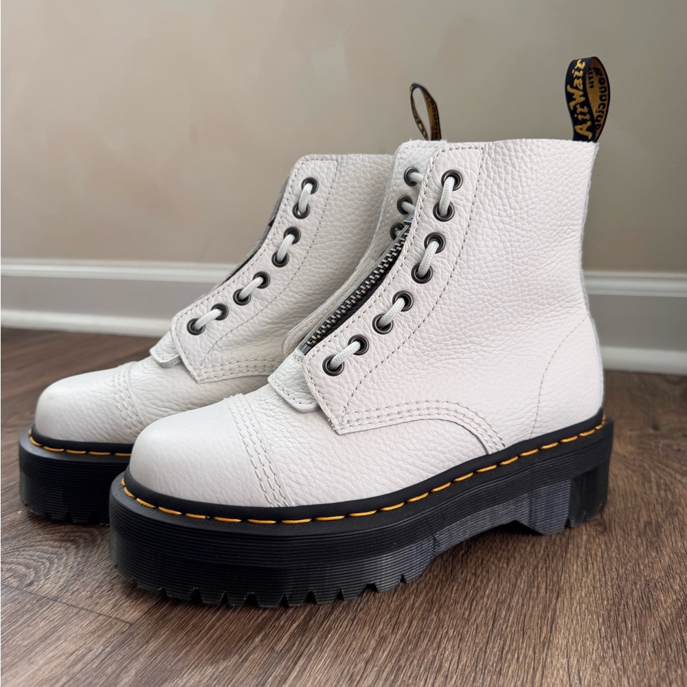 White Dr Marten Leather Sinclair Boots